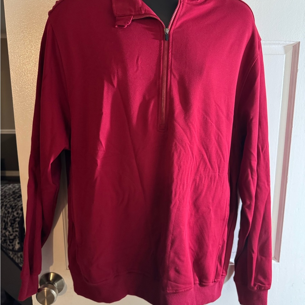 Men's Monterey Burgundy Quarter Zip Size Large